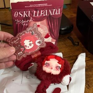 Skullpanda Red Plush Keychain